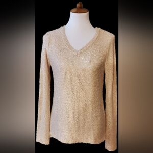 Apt. 9 Silver Long Sleeve Tunic Top With Chifon Lining